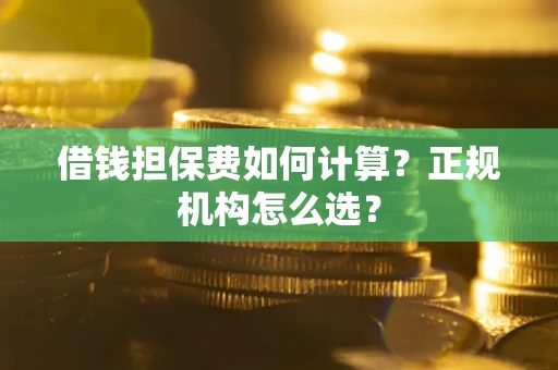 北京借钱担保费如何计算？正规机构怎么选？